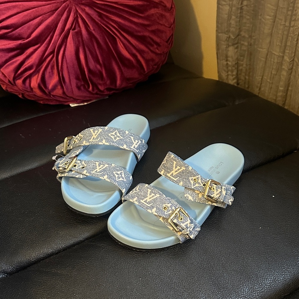 Blue and Gold Sandals